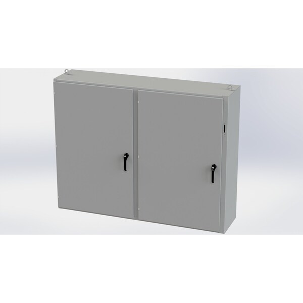 3 Point Latch with Coinproof/Padlock Handle Electrical Enclosures, 60 in H, 18 in D, 77-3/4 in W
